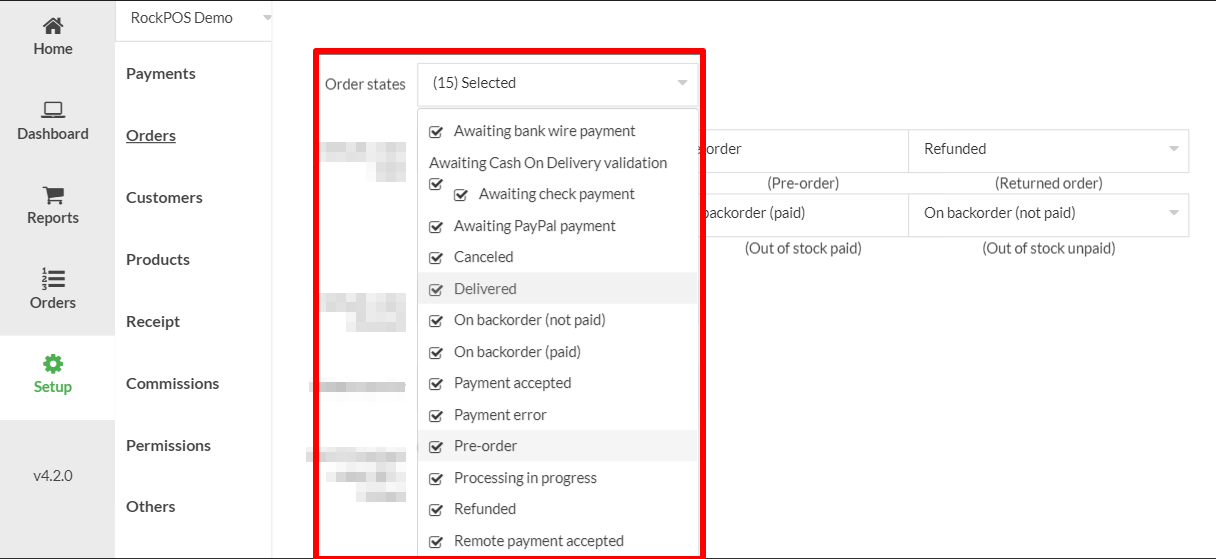 Order configurations – Rock POS – The number 1 PrestaShop POS module